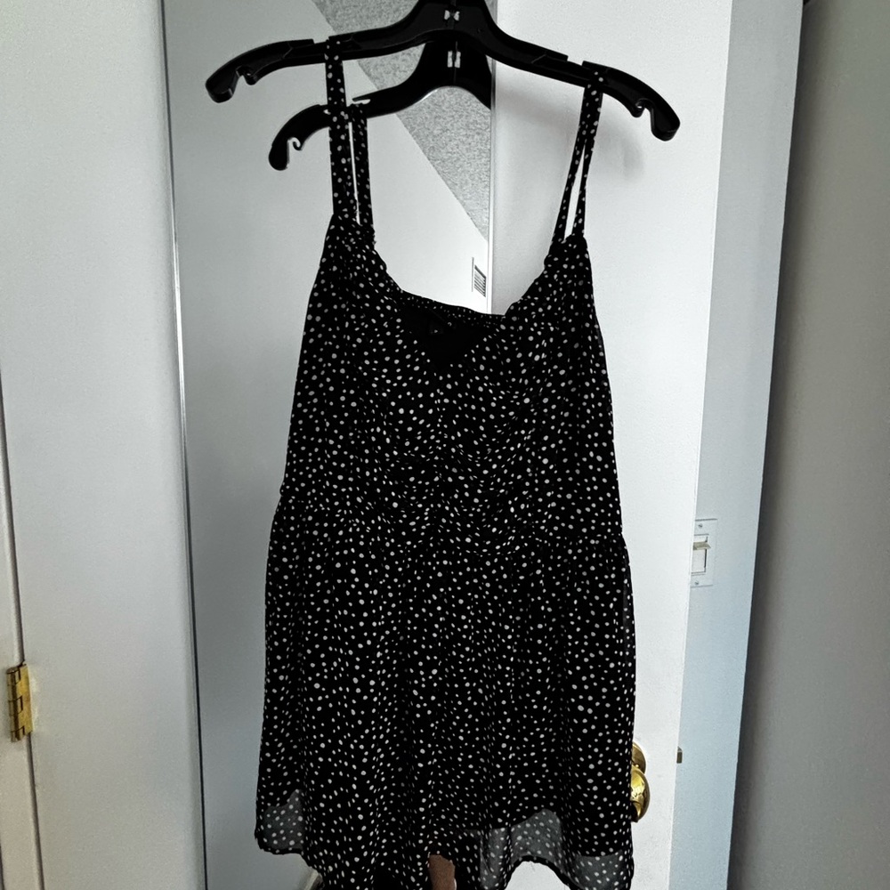 Torrid | black tank w/ polka dots
